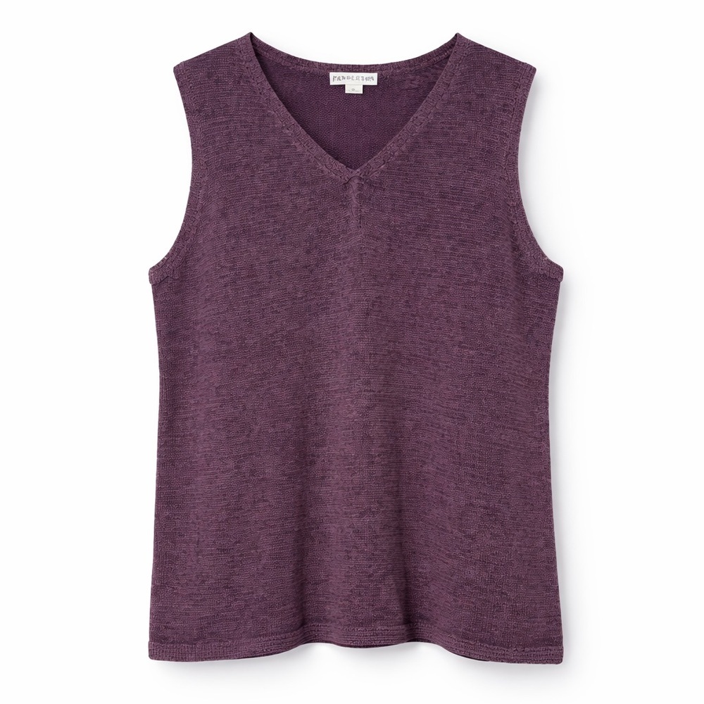 Pendleton Purple Knit Sleeveless V-Neck Top Sweater Tank Size XL